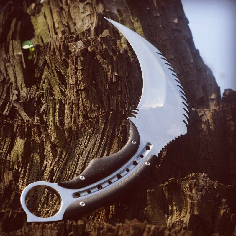 Karambit Fixed Blade Knife Mirror Light Karambits Claw Hunting Knives - AK-HT0774