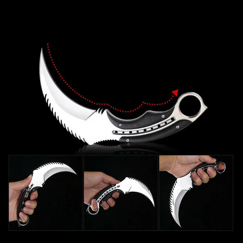 Karambit Fixed Blade Knife Mirror Light Karambits Claw Hunting Knives - AK-HT0774