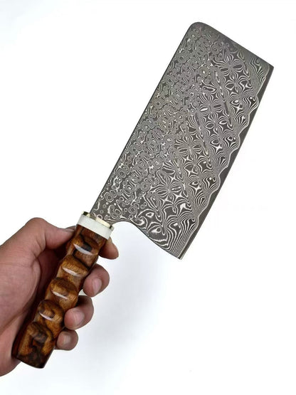 67-Layer Damascus Kitchen Knife with VG10 Core – HRC 60–61, One-Piece Construction, G10 & Desert Ironwood Handle - AK-DL1071