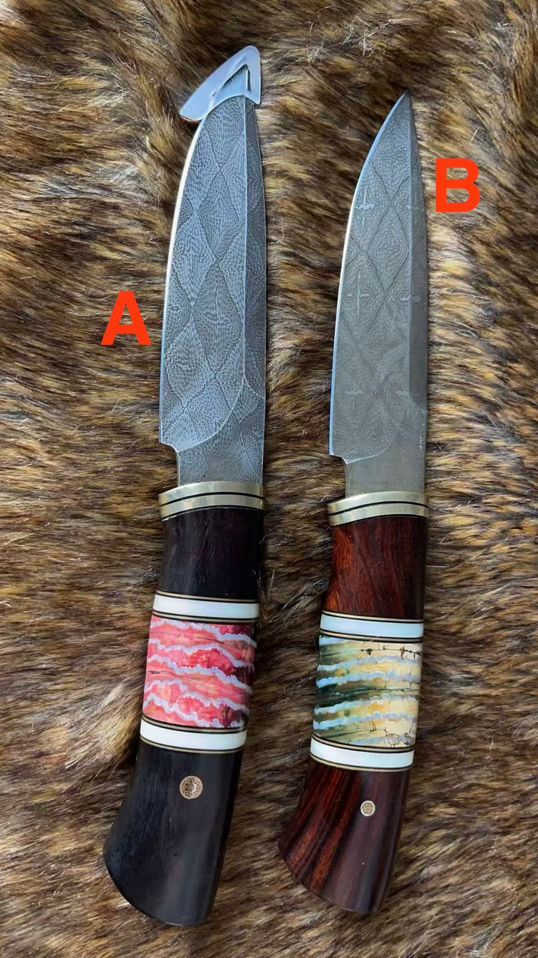 Top Tier Collectible Knife Luxury Handforged Damacus Steel Fixed Blade Knife with Leather Sheath - AK-HT1001