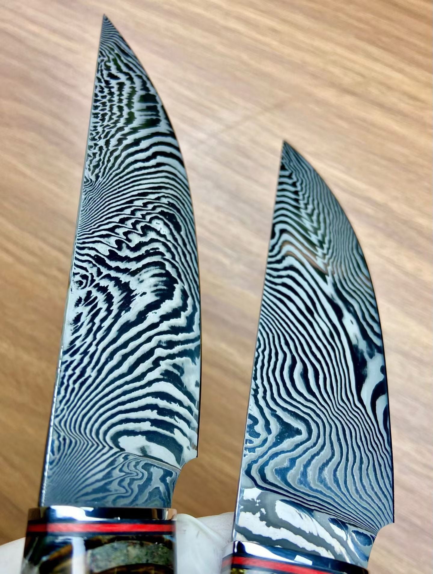 Handmade Damascus Steak Knife – Mammoth Molar Fossil Handle - AK-DC1068