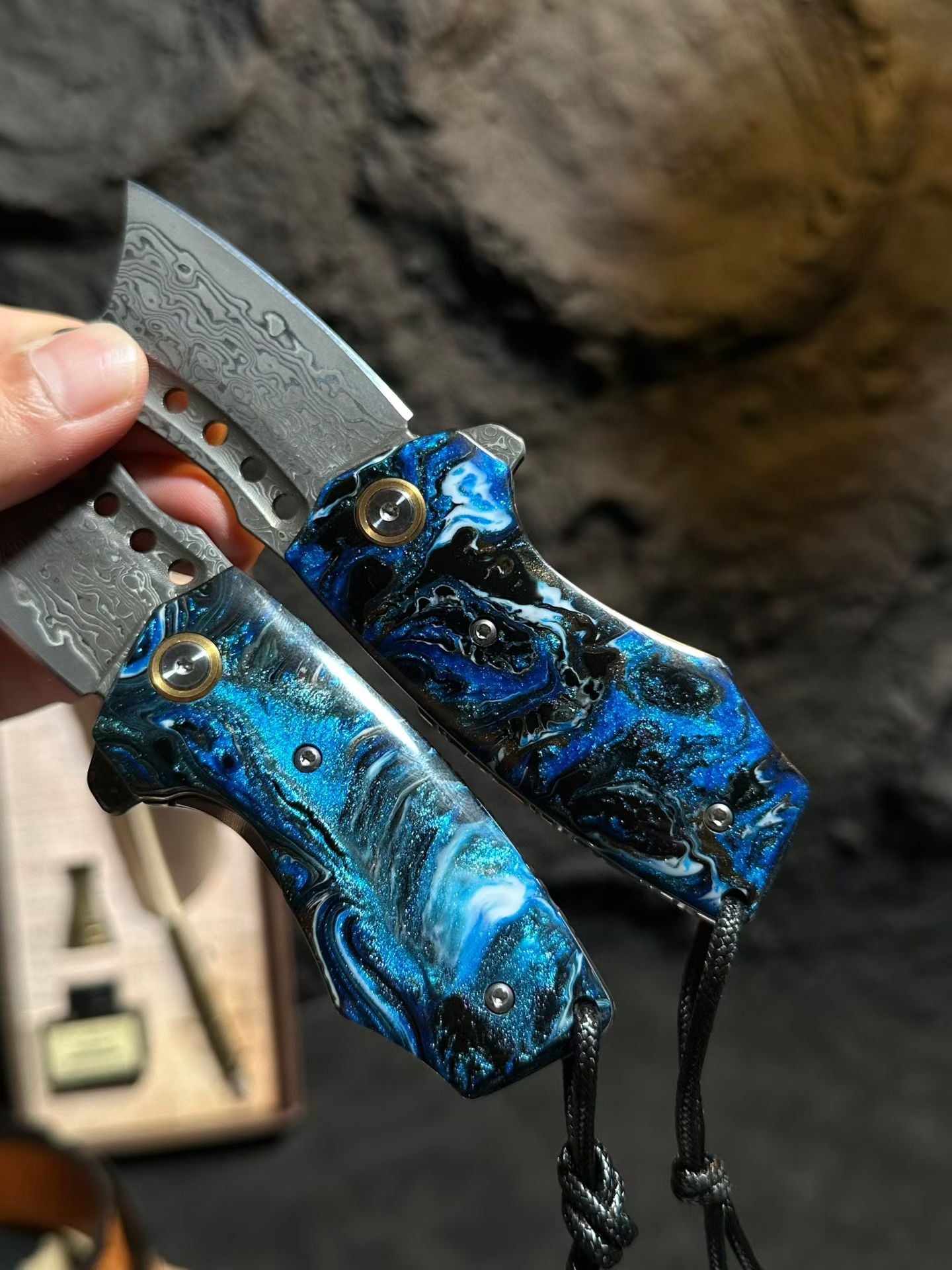 Handcrafted 75-Layer Damascus Folding Knife Tanto Point - AK-HT1059