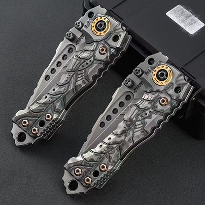 Handmade VG10 Steel Folding Knife Titanium Handle Heavy Duty - AK-HT1025