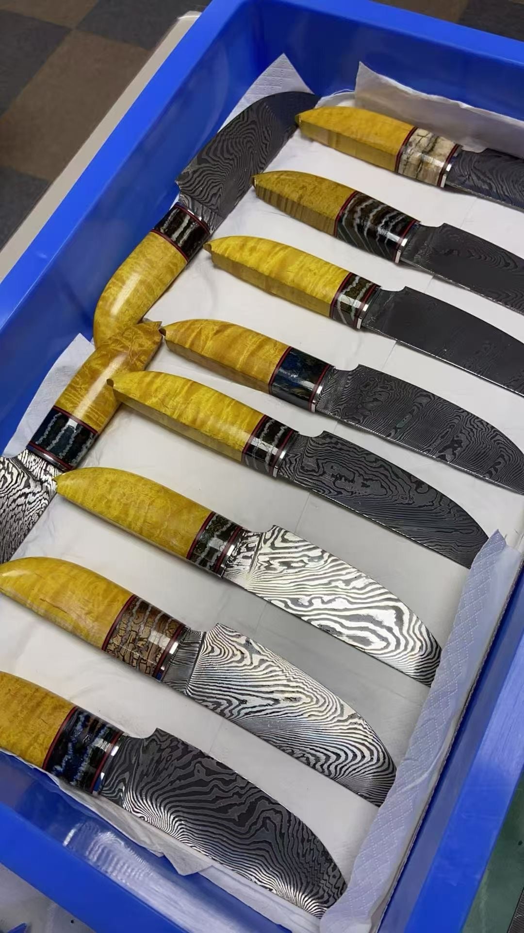 Handmade Damascus Steak Knife – Mammoth Molar Fossil Handle - AK-DC1068