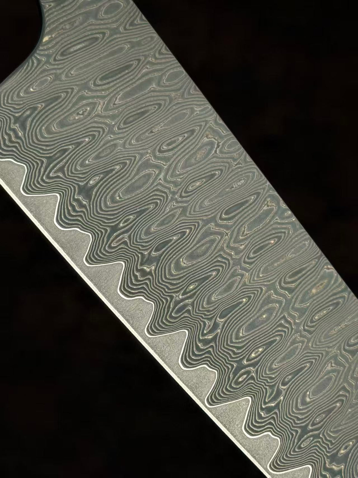 Powder Metallurgy VG10 Damascus Steel Kitchen Kiritsuke Knife Chef's Knife, Stabilized Ebony Wood Handle - AK-DC1077