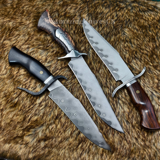Hand Forged Damascus Steel Hunting Knife Bowie Survival Fixed Blade Full Tang- AK-HT0779-N