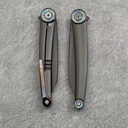 Japanese DC53 Steel Blade Pocket Knife Full Titanium Handle - AK-HT1014