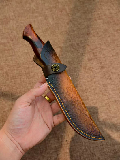 Handmade VG10 Damascus Hunting Knife Fixed Blade Rescue Survival Gear Tactical Bowie - AK-HT0516-B