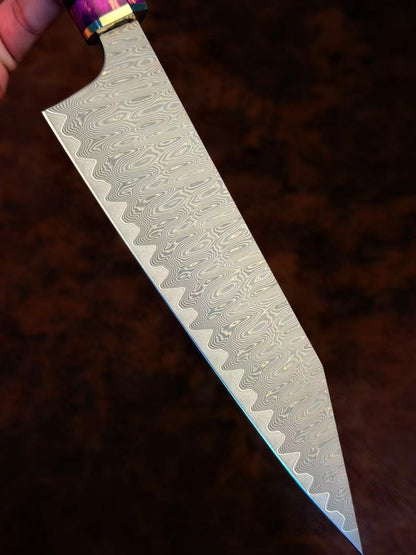 Powder Metallurgy VG10 Damascus Steel Kitchen Kiritsuke Knife Chef's Knife, Stabilized Ebony Wood Handle - AK-DC1077