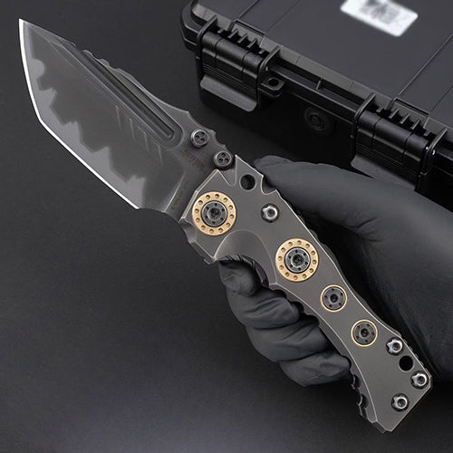 Heavy-Duty Handmade Tactical Folding Knife Z-Wear Powder Steel Titanium Handle - AK-HT1023