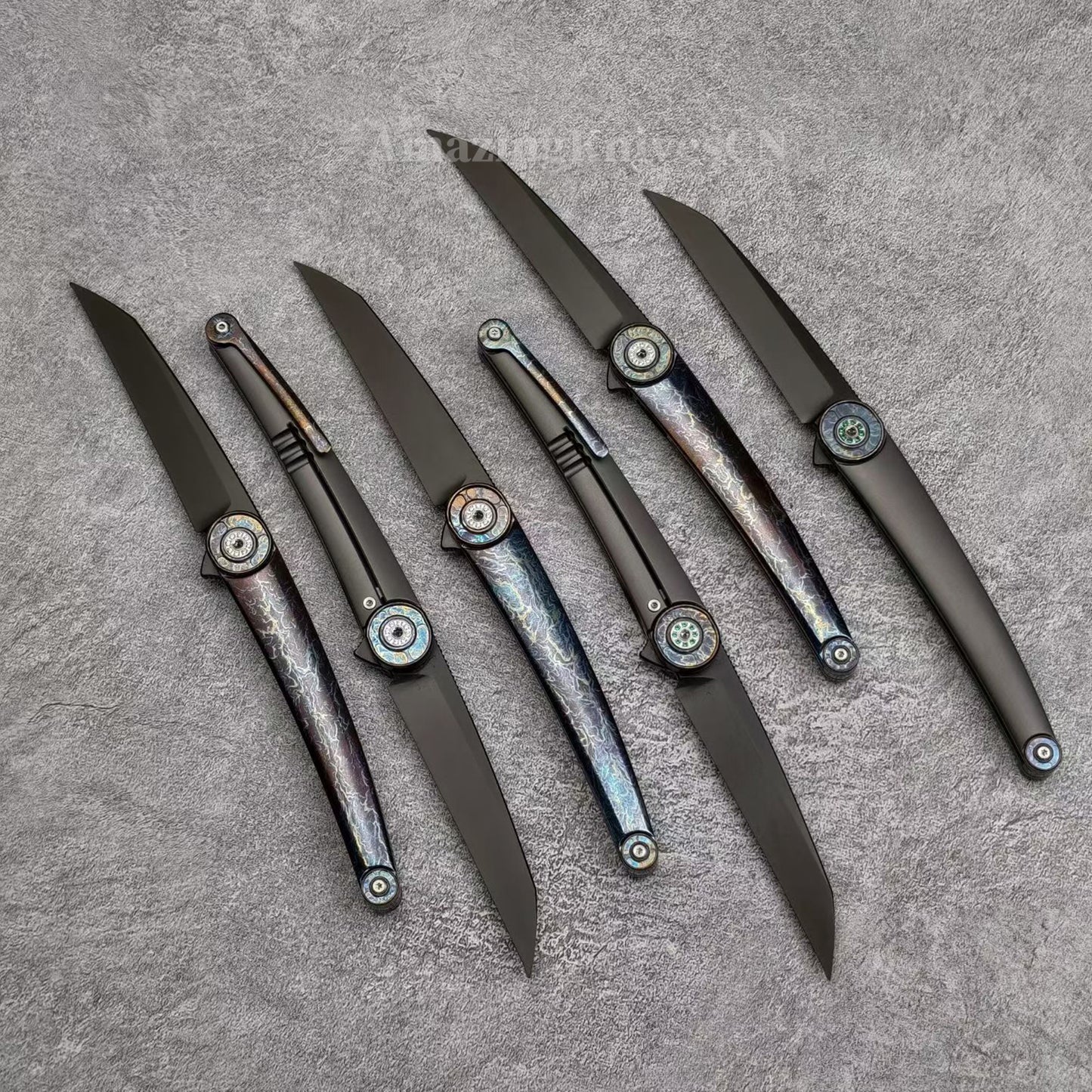 Japanese DC53 Steel Blade Pocket Knife Full Titanium Handle - AK-HT1014