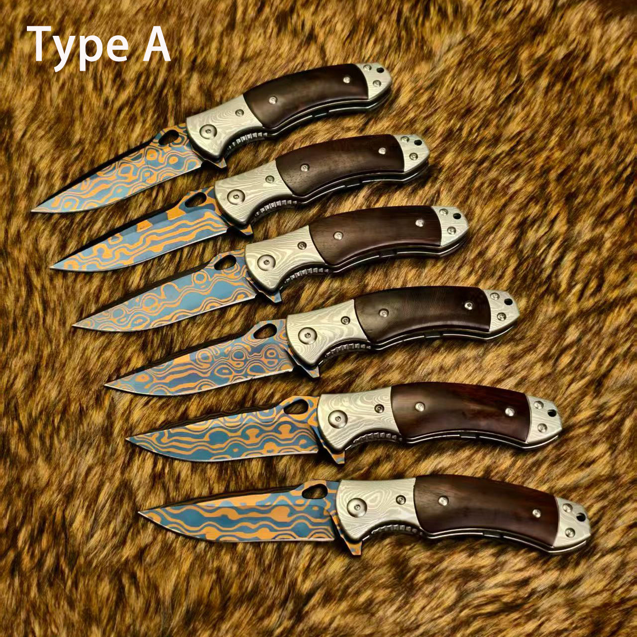 Hand-Forged Damascus Folding Knife Pocket Knife Ball Bearings - AK-HT1048