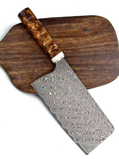 67-Layer Damascus Kitchen Knife with VG10 Core – HRC 60–61, One-Piece Construction, G10 & Desert Ironwood Handle - AK-DL1071