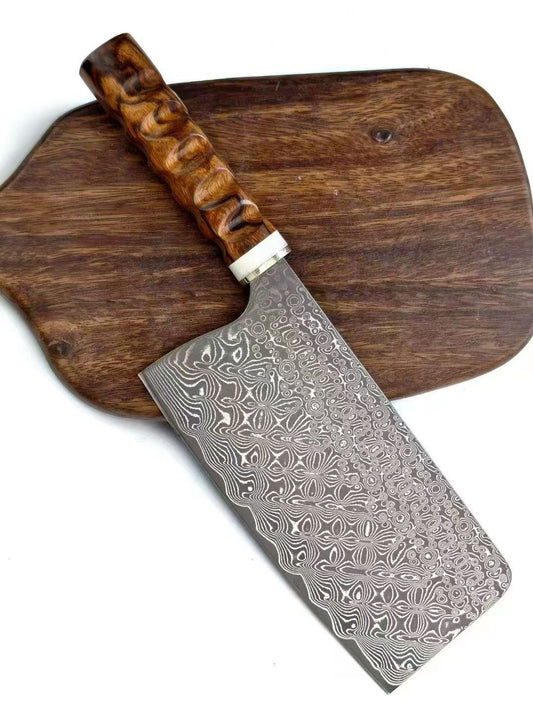 67-Layer Damascus Kitchen Knife with VG10 Core – HRC 60–61, One-Piece Construction, G10 & Desert Ironwood Handle - AK-DL1071