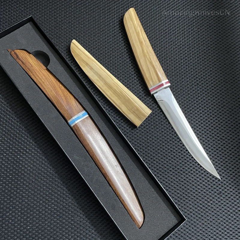 Japanese Style Mini Katana Knife Fixed Blade Hunting Bushcraft Outdoor Wooden Handle -AK-HT0886