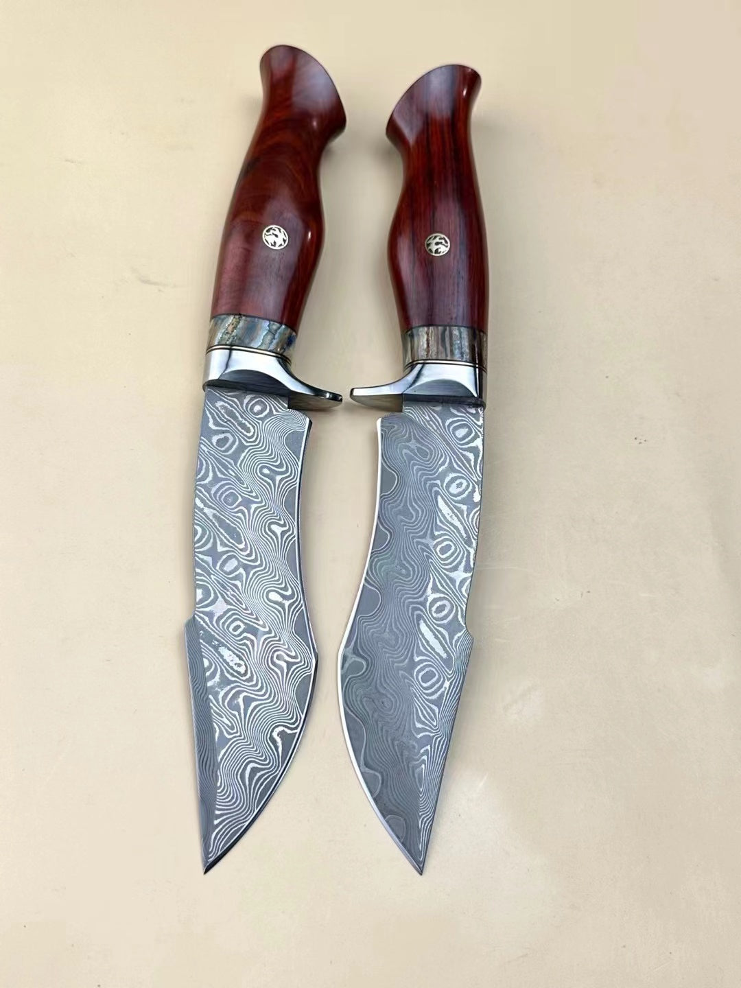Handmade VG10 Damascus Hunting Knife Fixed Blade Rescue Survival Gear Tactical Bowie - AK-HT0516-B