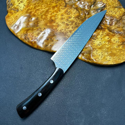 3-Piece Damascus Kitchen Knife Set – Chef Knife, Nakiri & Cleaver, Ebony Wood Handles - AK-DS1045