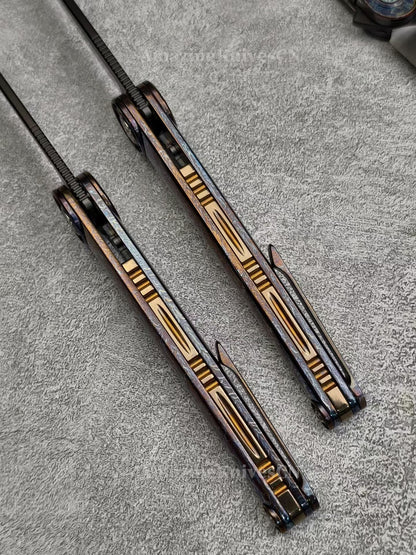 Japanese DC53 Steel Blade Pocket Knife Full Titanium Handle - AK-HT1014