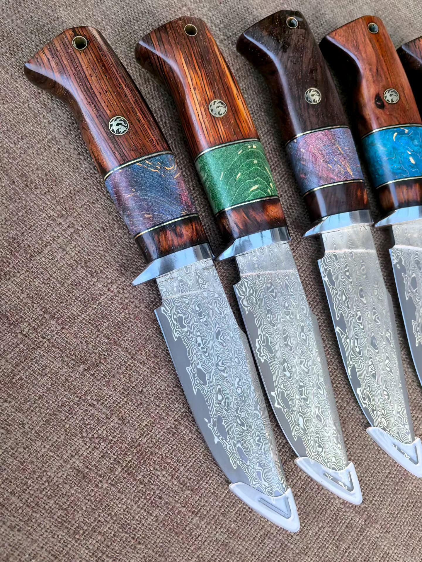 67-Layer Hand-Forged VG10 Damascus Bowie Knife  - AK-HT1053