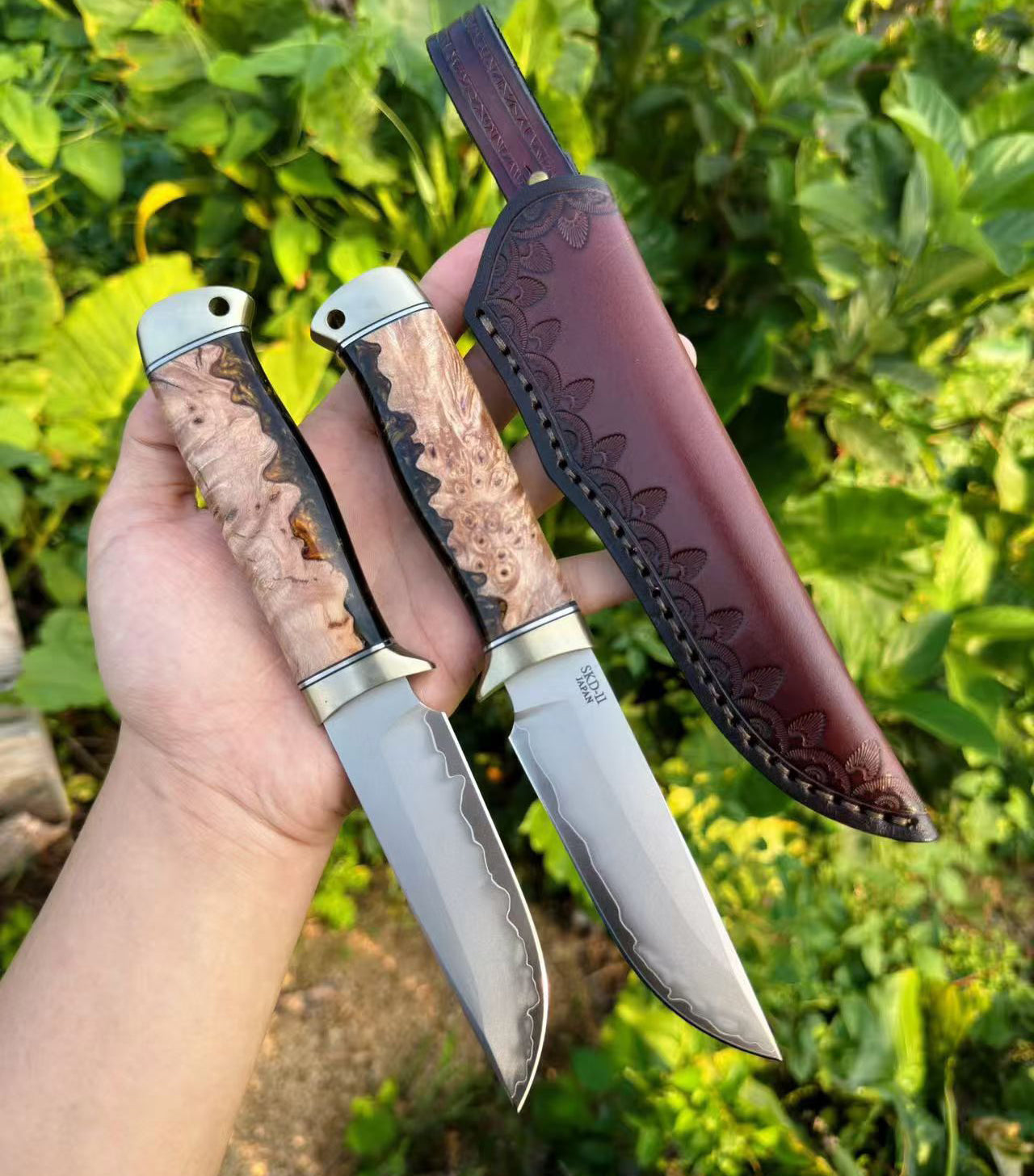 Handcrafted Japanese SKD-11 Steel Hunting Knife Full Tang  - AK-HT1047