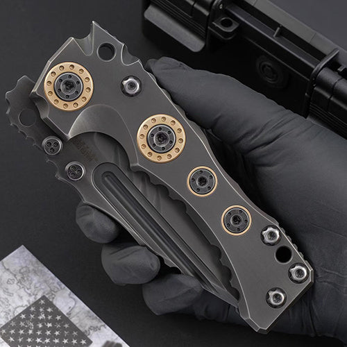 Heavy-Duty Handmade Tactical Folding Knife Z-Wear Powder Steel Titanium Handle - AK-HT1023
