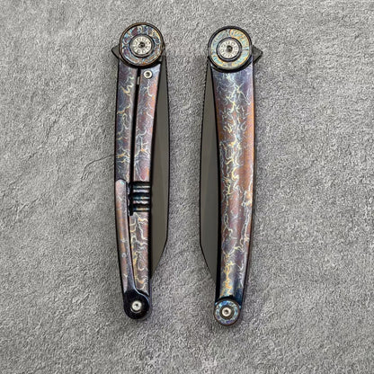 Japanese DC53 Steel Blade Pocket Knife Full Titanium Handle - AK-HT1014