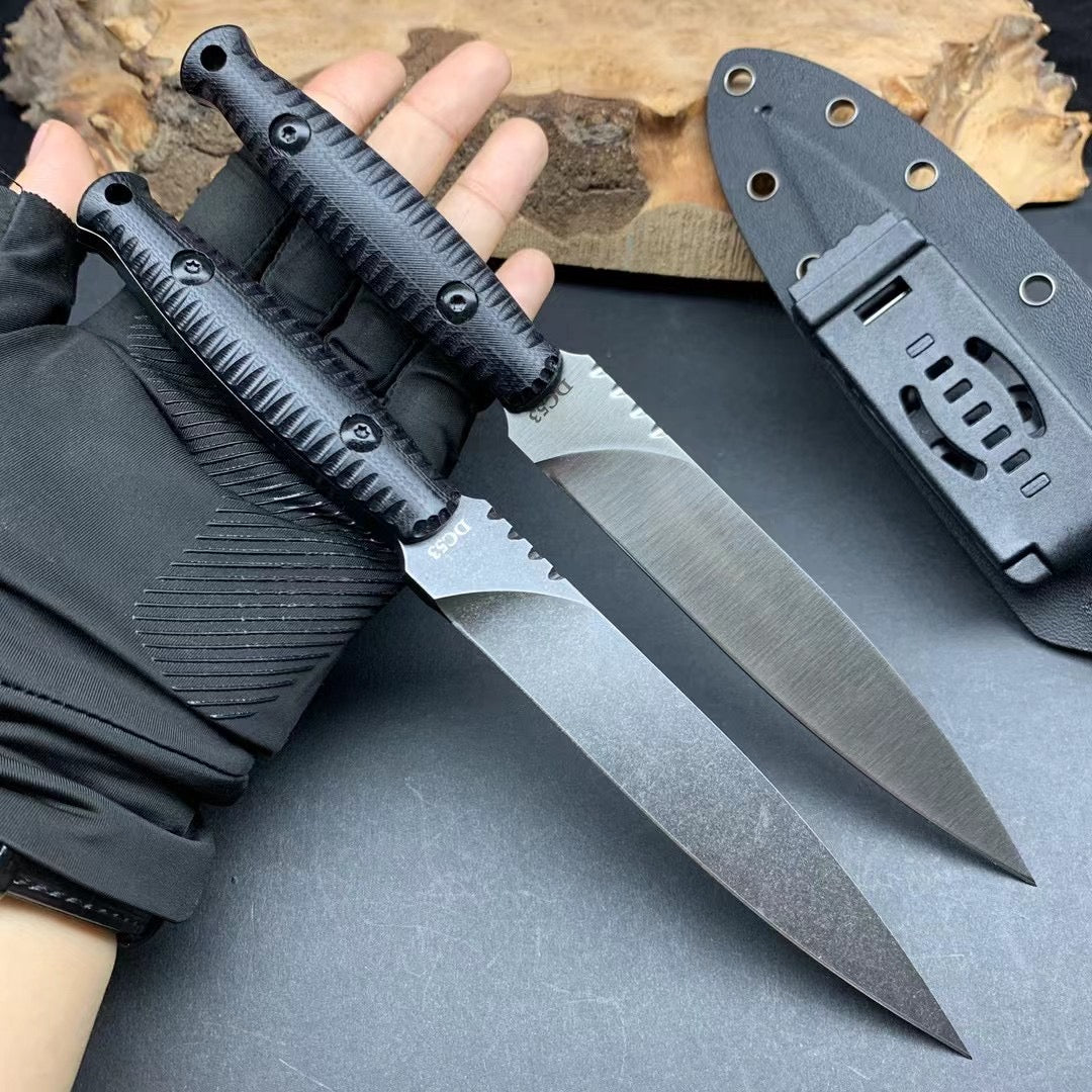 Multi-Purpose Throwing Stabbing Knife Tactical Fixed Blade DC53 Steel Hunting Dagger Full Tang Kydex - AK-HT0924