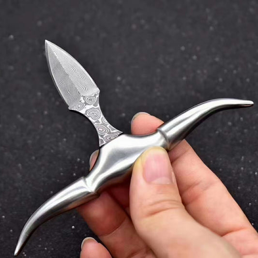 Collectible VG10 Damascus Steel Pocket Knife Necklace Outdoor Survival Rescue Knife EDC - AK-HT0865-D