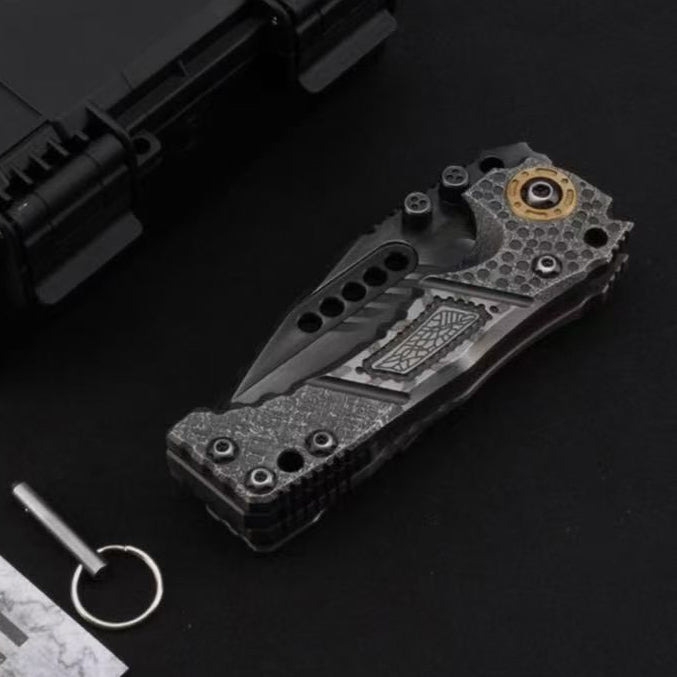 Handmade Z-Wear Ultra Heavy-Duty Folding Knife – Labyrinth Inspired Design - AK-HT1040