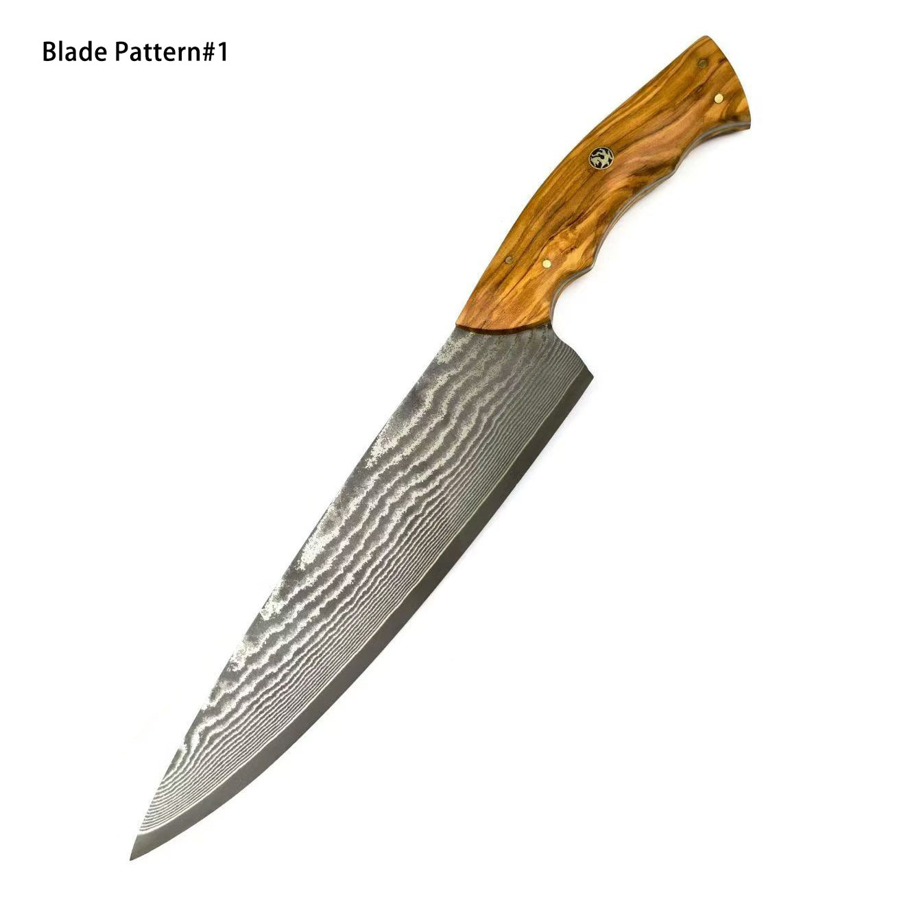 8" VG10 Damascus Chef Knife – Hand-Forged Powder Steel, Olive Wood Handle - AK-DC1042