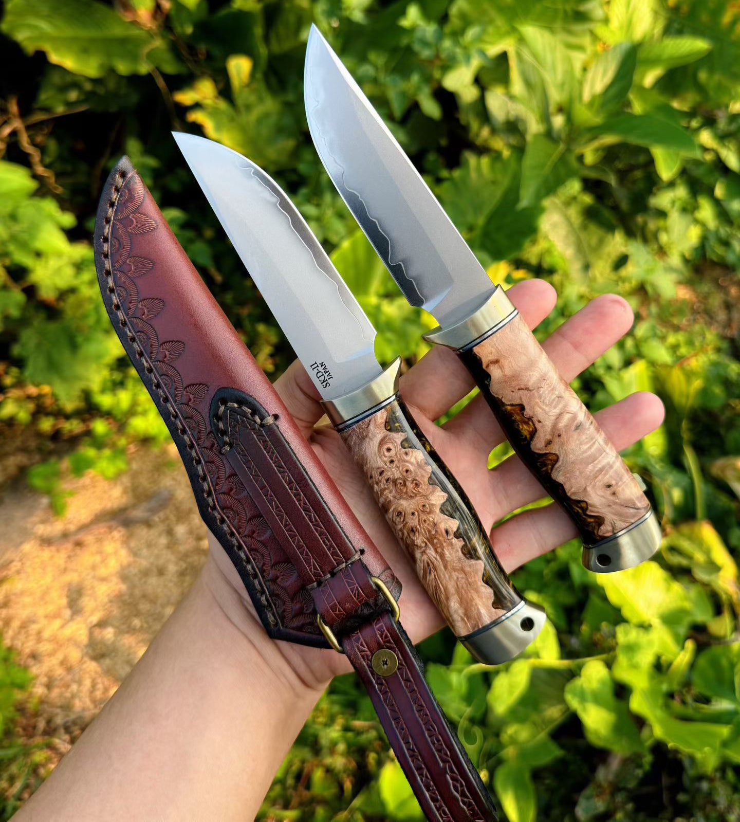 Handcrafted Japanese SKD-11 Steel Hunting Knife Full Tang  - AK-HT1047