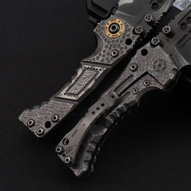 Handmade Z-Wear Ultra Heavy-Duty Folding Knife – Labyrinth Inspired Design - AK-HT1040