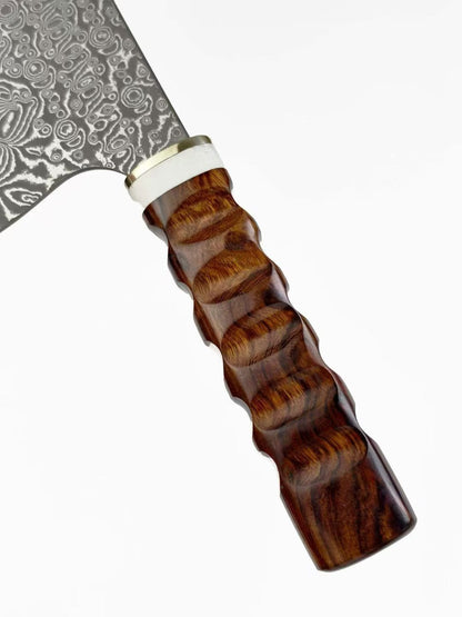 67-Layer Damascus Kitchen Knife with VG10 Core – HRC 60–61, One-Piece Construction, G10 & Desert Ironwood Handle - AK-DL1071