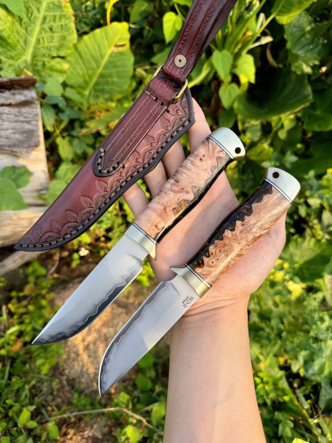 Handcrafted Japanese SKD-11 Steel Hunting Knife Full Tang  - AK-HT1047