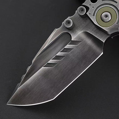Heavy-Duty Handmade Tactical Folding Knife VG10 Steel Titanium Handle - AK-HT1021