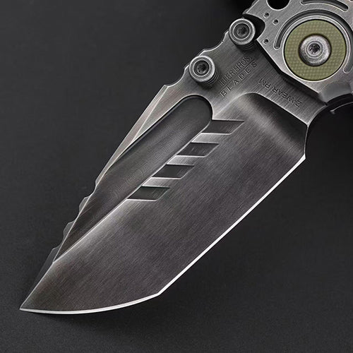Heavy-Duty Handmade Tactical Folding Knife Z-Wear Powder Steel Titanium Handle - AK-HT1021