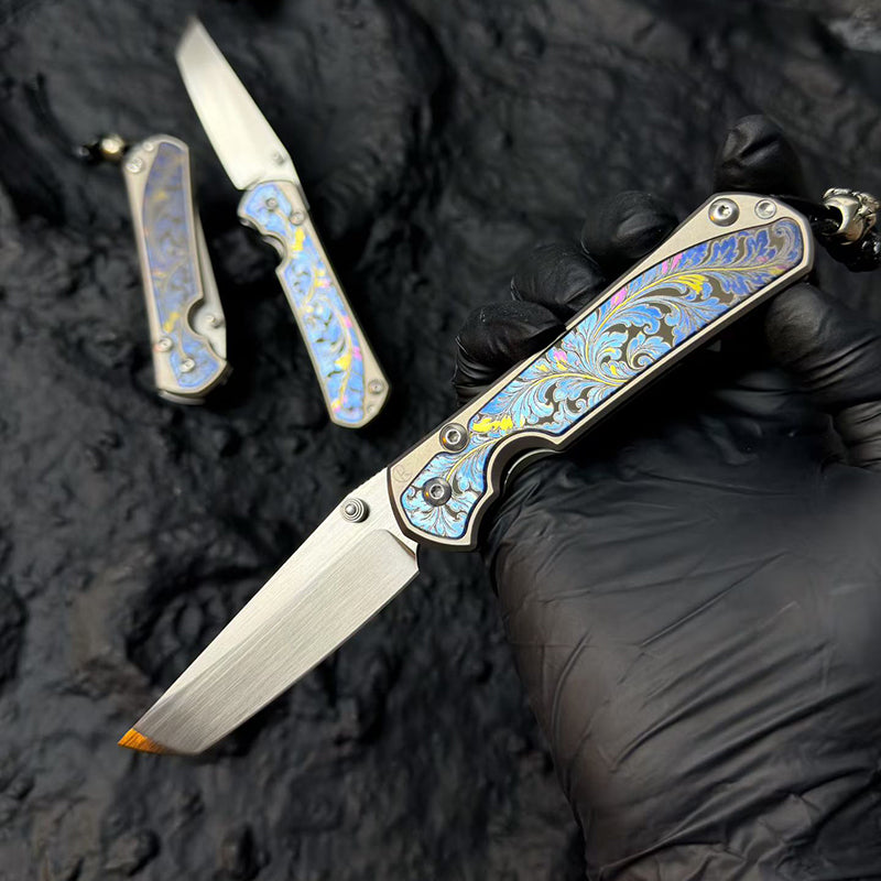 Handcrafted M390 Folding Knife – Titanium Handle - AK-HT1066