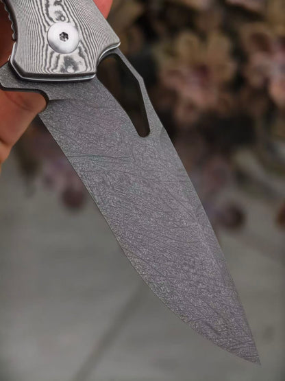Handcrafted Wootz Steel Folding Knife – Damascus Steel & Desert Ironwood Handle - AK-HT1064