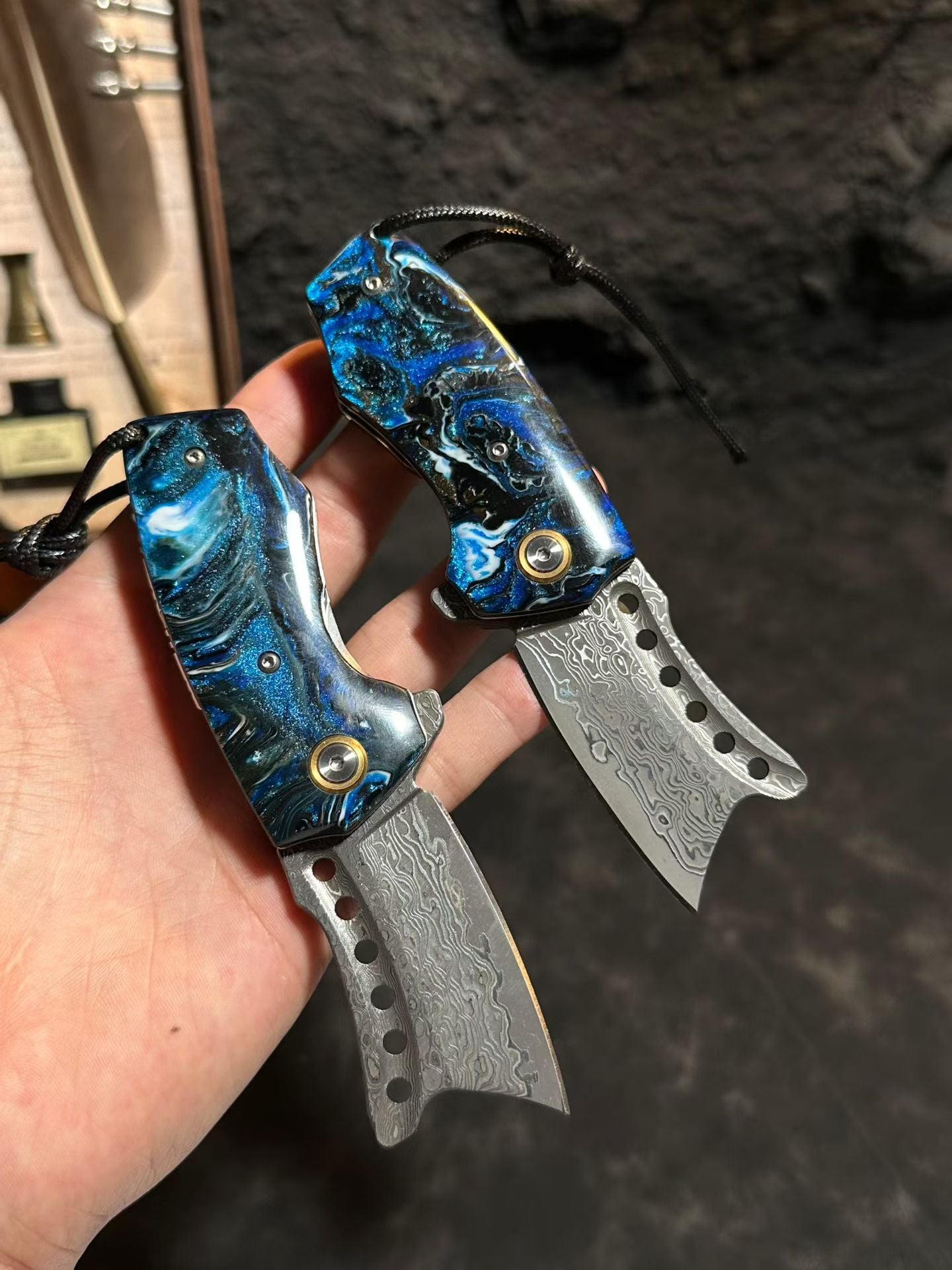 Handcrafted 75-Layer Damascus Folding Knife Tanto Point - AK-HT1059