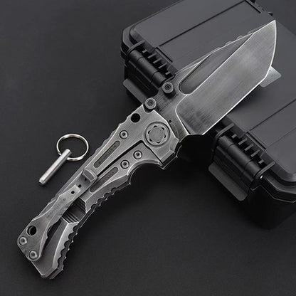 Heavy-Duty Handmade Tactical Folding Knife VG10 Steel Titanium Handle - AK-HT1021