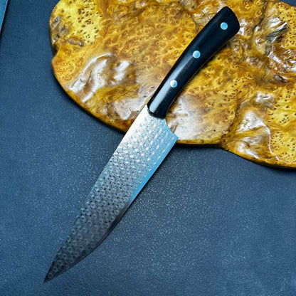 3-Piece Damascus Kitchen Knife Set – Chef Knife, Nakiri & Cleaver, Ebony Wood Handles - AK-DS1045