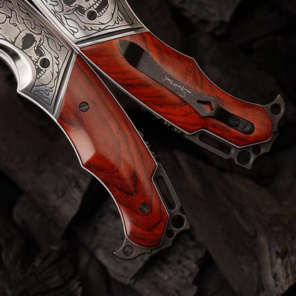 Giant Eagle Folding Knife – VG10 Damascus 67-Layer Steel, Handcrafted Rosewood Handle - AK-HT1033