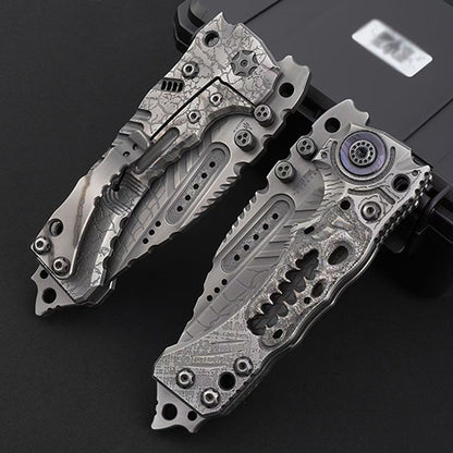 Heavy-Duty Handmade Tactical Folding Knife VG10 Steel Titanium Handle - AK-HT1022