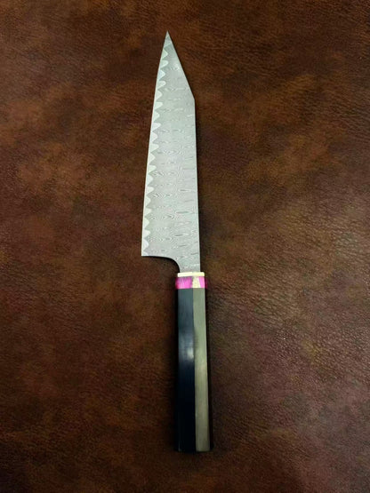 Powder Metallurgy VG10 Damascus Steel Kitchen Kiritsuke Knife Chef's Knife, Stabilized Ebony Wood Handle - AK-DC1077