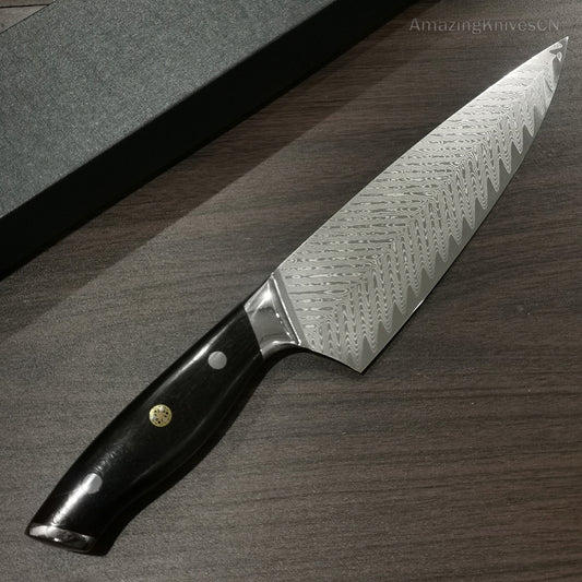 8 inch Chef Knife Japanese AUS-10 Damascus Steel Kitchen Knives High Quality Gyuto - AK-DC0739