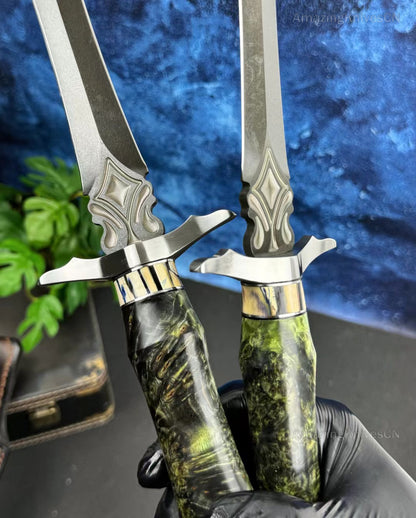 Handcrafted Collectible Wootz Steel Dirk Hunting Knife Sword Fixed Blade Dagger - AK-HT0961