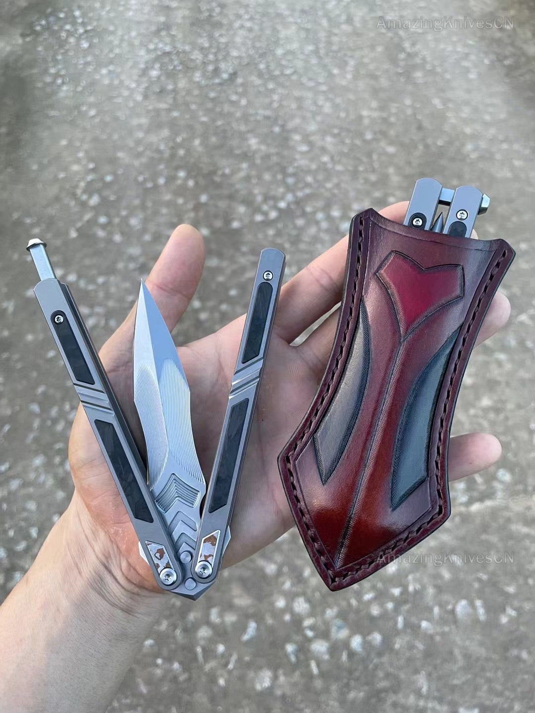 Collectible S35VN Steel Folding Knife Pocket Knives Survival Knife Titanium - AK-HT0870