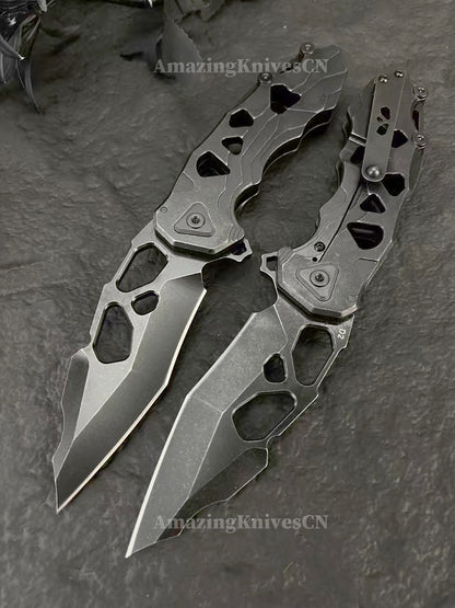 D2 Pocket Knife Folding Knife Tactical Rescue Survival Flipper Bushcraft Hunting - AK-HT0986