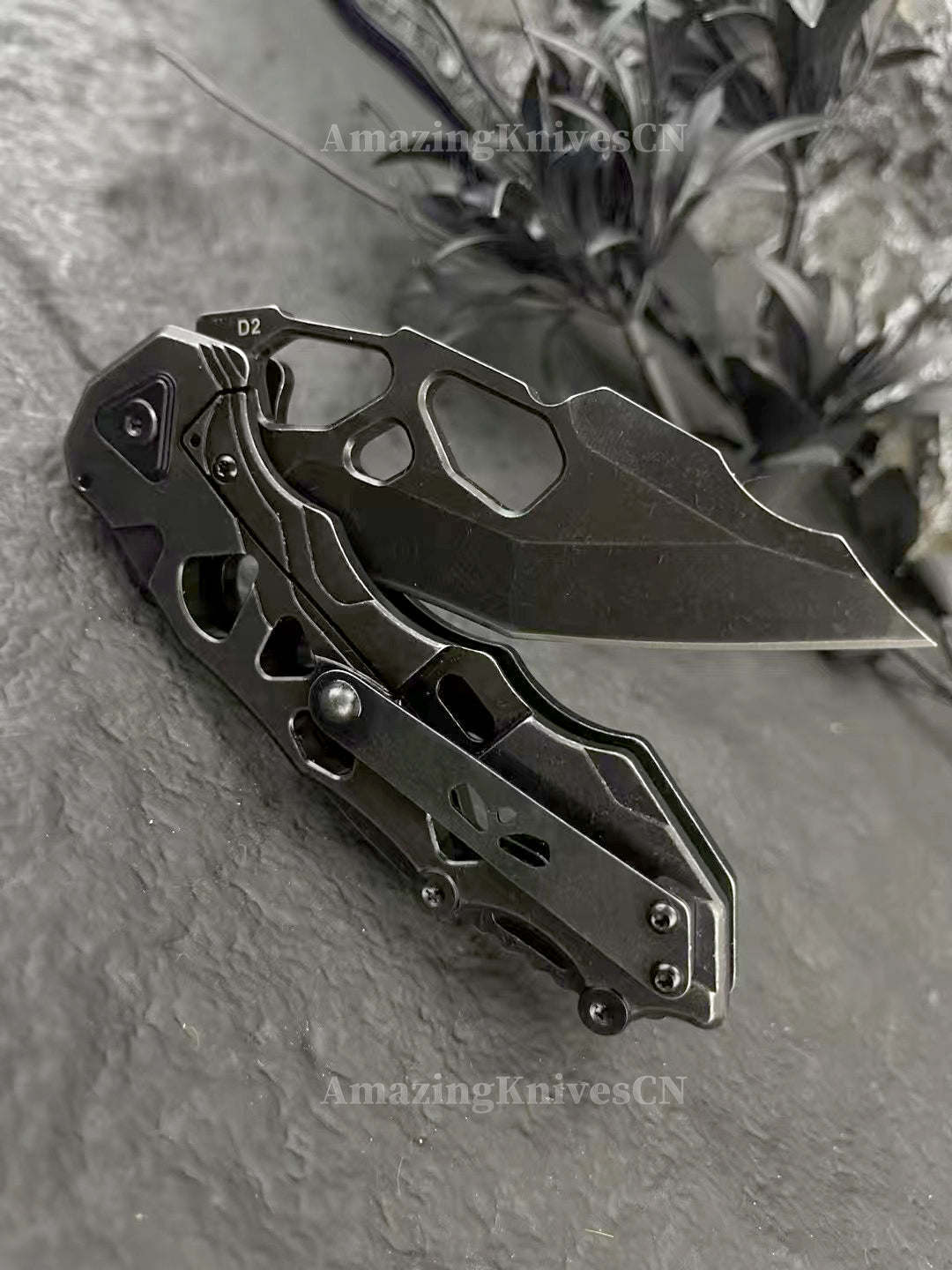 D2 Pocket Knife Folding Knife Tactical Rescue Survival Flipper Bushcraft Hunting - AK-HT0986