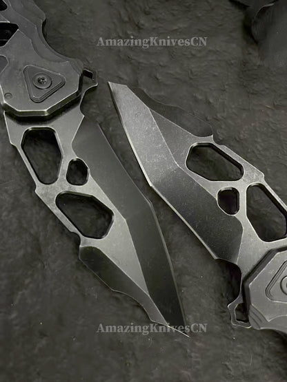 D2 Pocket Knife Folding Knife Tactical Rescue Survival Flipper Bushcraft Hunting - AK-HT0986